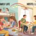 Family Life and Hostel Life Paragraph